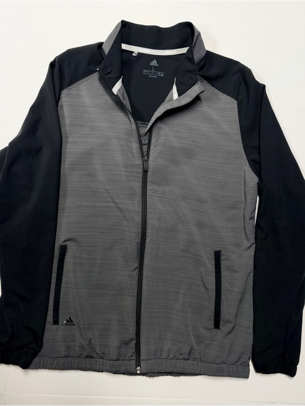 adidas Gray and Black Lightweight Full-Zip Training Jacket